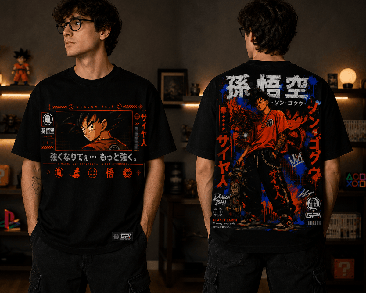 Camiseta Goku Adulto Street (Anime Dragon Ball) - Geek, Please! by Ânnima